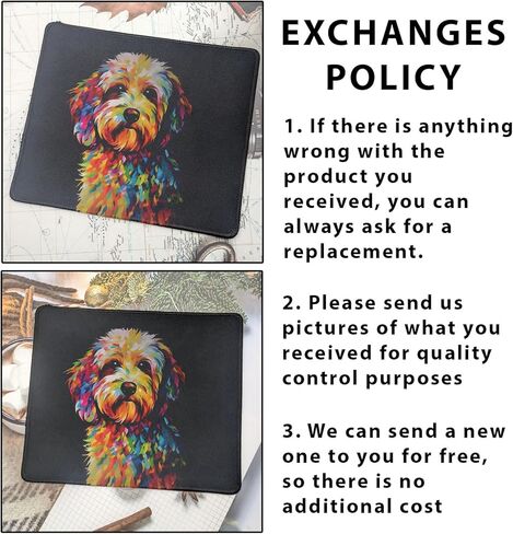 Colorful Goldendoodle Pop Art Mouse Pad, Vibrant Labradoodle Pop Art Mousepad with Non-Slip Rubber Base, Gift for Doodle Dog Lovers in Kuwait