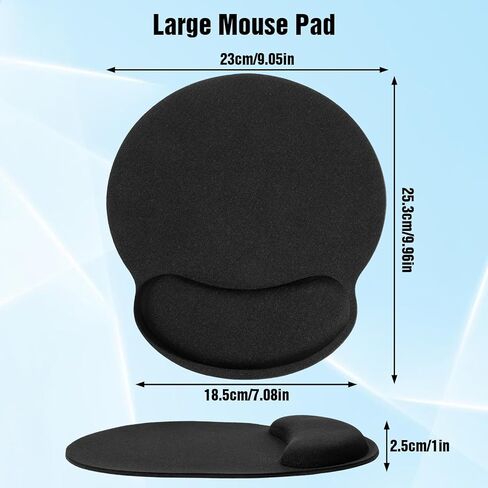 8PCS mouse pad with wrist support ergonomic mouse pad with wrist rest gel waterproof surface mouses pads wrists rest for desk Portable Comfortable Mousepad for Computer,Laptop,Non-Slip Base in Kuwait