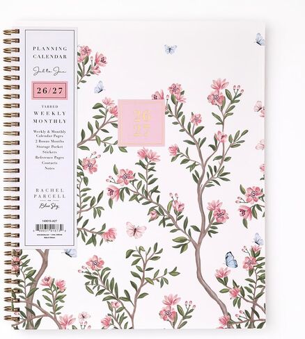 Blue Sky Rachel Parcell 2026-2027 Weekly and Monthly Academic Year Planner Calendar, July 2026 - June 2027, 8.5" x 11", Flexible Cover, Wirebound, Laminated Tabs, Storage Pocket, Includes Stickers, Cherie in Saudi Arabia