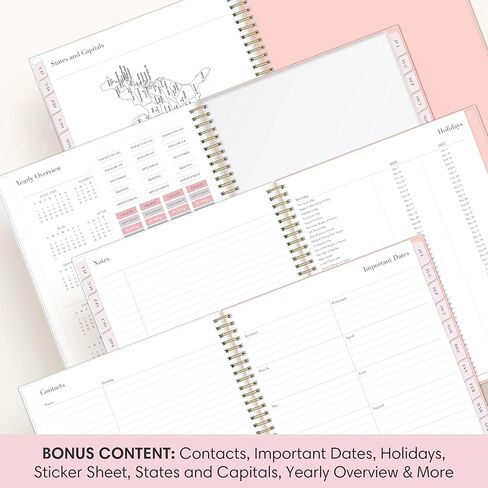 Blue Sky Rachel Parcell 2026-2027 Weekly and Monthly Academic Year Planner Calendar, July 2026 - June 2027, 8.5" x 11", Flexible Cover, Wirebound, Laminated Tabs, Storage Pocket, Includes Stickers, Cherie in Saudi Arabia