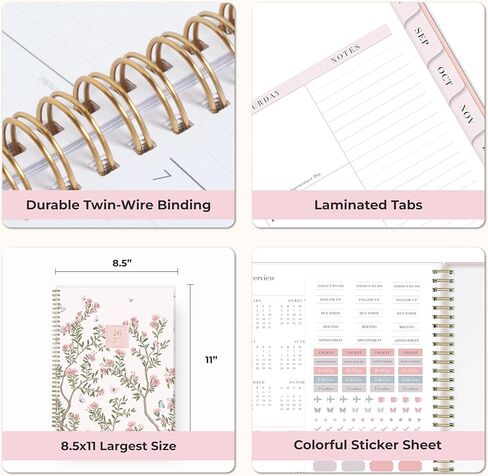 Blue Sky Rachel Parcell 2026-2027 Weekly and Monthly Academic Year Planner Calendar, July 2026 - June 2027, 8.5" x 11", Flexible Cover, Wirebound, Laminated Tabs, Storage Pocket, Includes Stickers, Cherie in Saudi Arabia