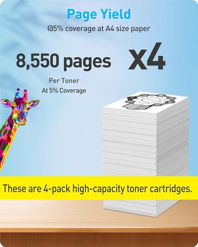 MasaiMara 87A CF287A Black Toner Cartridge for HP LaserJet Enterprise MFP Pro M506 M506n M506dn M506x M506dh M505 M505x M527 M527c M527f M527dn M527z M501 M501n M501dn Printers | Black, 4-Pack in Saudi Arabia