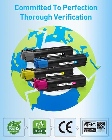 MasaiMara TK-8307 TK8307 High Yield Toner Cartridges Replacement for Kyocera Taskalfa 3050ci 3550ci 3051ci 3551ci Printer ｜ TK-8307K TK-8307C TK-8307M TK-8307Y ｜ Black, Cyan, Magenta, Yellow, 4-Pack in Saudi Arabia