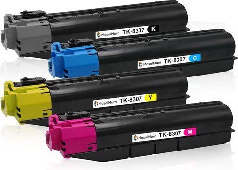 MasaiMara TK-8307 TK8307 High Yield Toner Cartridges Replacement for Kyocera Taskalfa 3050ci 3550ci 3051ci 3551ci Printer ｜ TK-8307K TK-8307C TK-8307M TK-8307Y ｜ Black, Cyan, Magenta, Yellow, 4-Pack in Saudi Arabia