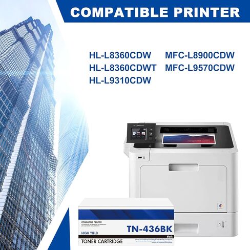 TN436 TN-436 Toner Cartridge Compatible for Brother TN 436 TN436BK/C/M/Y TN-433 TN433 High Yield Toner for HL-L8360CDW HL-L8360CDWT HL-L9310CDW MFC-L8900CDW MFC-L9570CDW Printer (4-Pack) in Kuwait