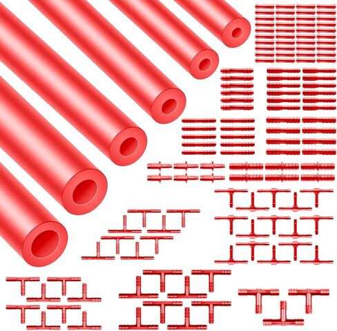 طقم خرطوم مكنسة حمراء 6 قطع 5أقدام، 1/8 بوصة 5/32 بوصة 3/16 بوصة 1/4 بوصة 5/16 بوصة 3/8 بوصة أنابيب مع موصلات مطابقة الألوان 128 قطعة، طقم خرطوم سيليكون عالي الأداء 130 رطل لكل بوصة مربعة، خطوط فراغ سيليكون in Kuwait