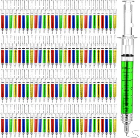 128 قطعة من أقلام الجل المحقنة السائبة للممرضات 4 ألوان مجموعة أقلام ذات نقطة كروية مع حبر أسود قابل للسحب لهدايا الحفلات ذات الطابع الطبي، واللوازم المكتبية المدرسية، وجوائز الطلاب وهدايا تقدير الممرضات in Kuwait