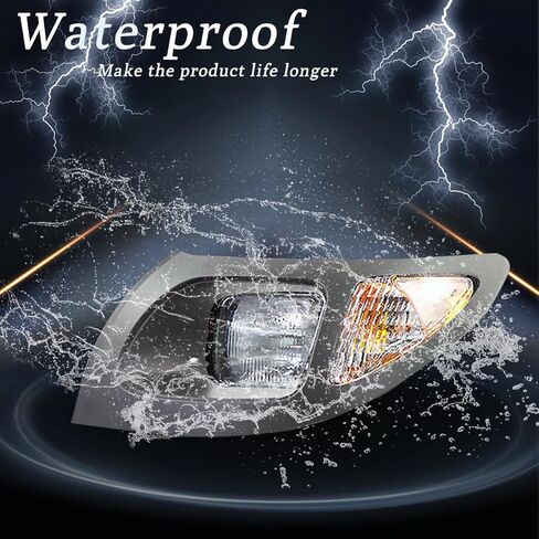 Headlights Assembly Fit for 2008-2018 International CXT Truck Headlamp Halogen Pair Left Driver & Right Passenger Side（Black） in Kuwait