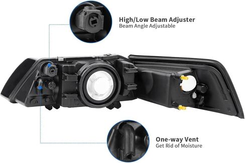 DWVO Headlight Assembly Compatible with 1999-2004 Ford Mustang Passenger and Driver Side Headlamps in Saudi Arabia