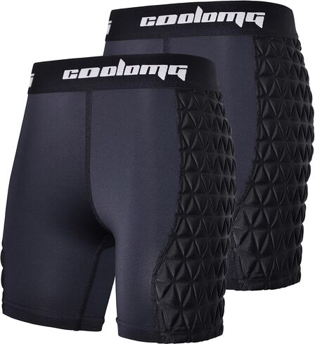 COOLOMG 2-Pack Girls Youth Softball Sliding Shorts Padded Compression Underwear Shorts Baseball Sliders Shorts in Kuwait
