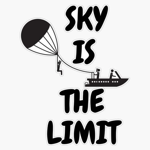 السماء هي الحد Parasail تصميم ملصق فينيل ملصق مضاد للمياه محمول جدار نافذة ملصقات للسيارة متعددة الأشكال 5" in Saudi Arabia