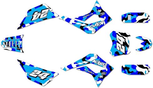 مجموعة رسومات لدراجة Kayo Pit Bike TS90 وTSD110 (جميع السنوات) سلسلة INVASION برتقالية 16 ميل - مجموعة ملصقات رسومات سباق مخصصة للدراجة الترابية، بدون بلاستيك in Saudi Arabia