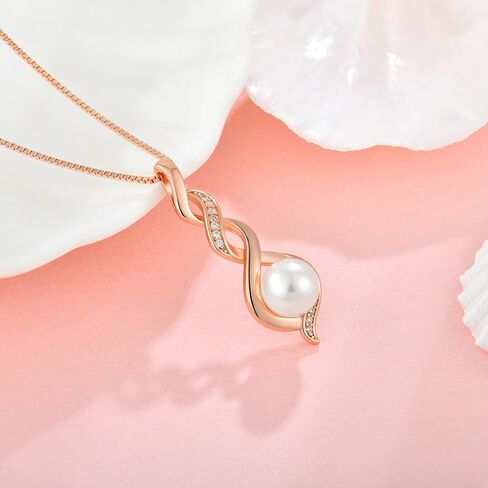 Pearl Necklace for Women 925 Sterling Silver Pearl Pendant Necklace Dainty Single Real Pearl Necklace Birthday Anniversary Jewelry Gifts for Wife Her in Saudi Arabia