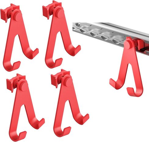 4 قطع خطاف مسار L، تركيب مسمار فردي من سبائك الألومنيوم مع خطافين، أقصى حمولة 100 رطل، ملحقات مسار L قابلة للدوران 360 درجة لقضبان المسار L في الشاحنة والشاحنة والمقطورة - أسود in Kuwait