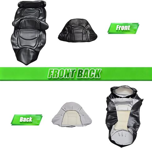 غطاء مقعد ملتف بالكامل لسيارة Honda GL 1800 GL1800 Gold Wing 2001-2017 / جلد ممتاز / مقاوم للماء / مقاوم للبقع (أسود) in Kuwait