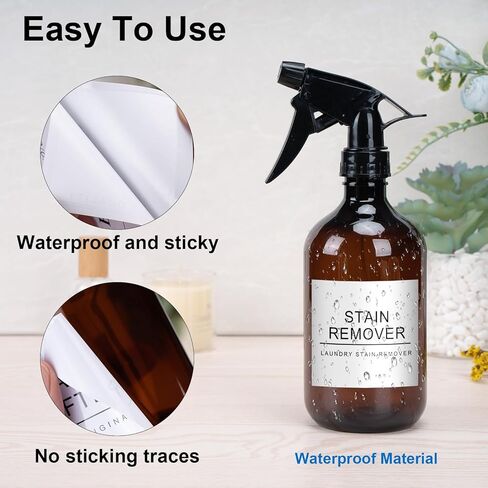 36 قطعة من ملصقات غرفة الغسيل البيضاء المقاومة للماء وملصقات تنظيم المنزل للزجاجات والجرار وموزعات المنظفات وملصقات تخزين الغسيل لمستلزمات التنظيف in Kuwait