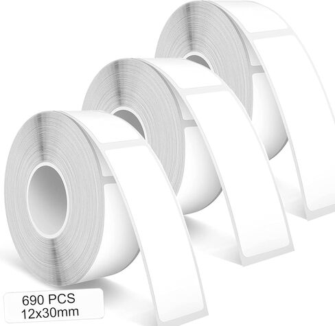 1800 PCS D30 Labels 12x40 mm D30 Label Maker Tape Compatible with Phomemo D30 Portable Label Printer Self-Adhesive Labeling Print Paper, 10 Rolls, Multicolor in Kuwait