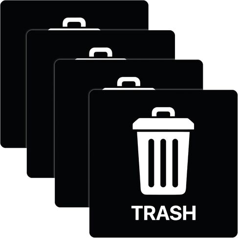 | ملصقات سلة المهملات (4 عبوات) - ملصق سلة المهملات قوي ومتين ومقاوم للماء للاستخدام في العمل والمنزل in Kuwait