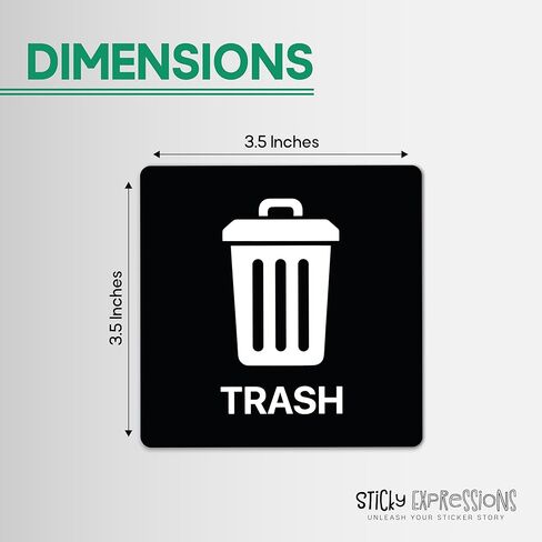 | ملصقات سلة المهملات (4 عبوات) - ملصق سلة المهملات قوي ومتين ومقاوم للماء للاستخدام في العمل والمنزل in Kuwait