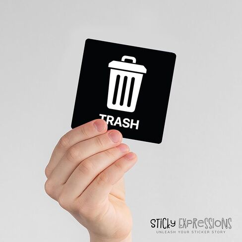 | ملصقات سلة المهملات (4 عبوات) - ملصق سلة المهملات قوي ومتين ومقاوم للماء للاستخدام في العمل والمنزل in Kuwait