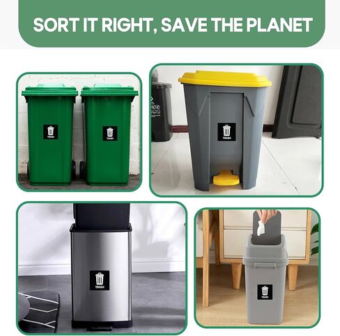 | ملصقات سلة المهملات (4 عبوات) - ملصق سلة المهملات قوي ومتين ومقاوم للماء للاستخدام في العمل والمنزل in Kuwait