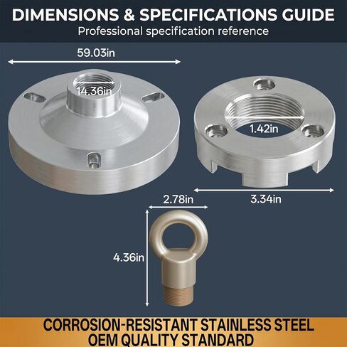 3pcs Universal Lifting Ring MT0022, Outboard Lifting Eye Universal Lifting System, for Yamaha V8 V6 Lifting Adapter MT0025 and for Mercury Verado Lifting Adapter MT0024 With Bolts in Kuwait