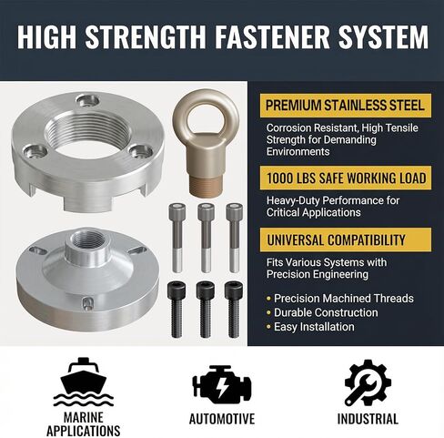 3pcs Universal Lifting Ring MT0022, Outboard Lifting Eye Universal Lifting System, for Yamaha V8 V6 Lifting Adapter MT0025 and for Mercury Verado Lifting Adapter MT0024 With Bolts in Kuwait