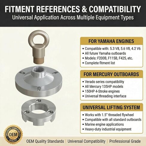 3pcs Universal Lifting Ring MT0022, Outboard Lifting Eye Universal Lifting System, for Yamaha V8 V6 Lifting Adapter MT0025 and for Mercury Verado Lifting Adapter MT0024 With Bolts in Kuwait