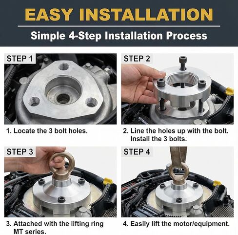 3pcs Universal Lifting Ring MT0022, Outboard Lifting Eye Universal Lifting System, for Yamaha V8 V6 Lifting Adapter MT0025 and for Mercury Verado Lifting Adapter MT0024 With Bolts in Kuwait