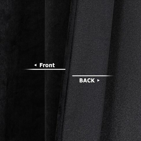 Benedeco Black Velvet Curtains for Bedroom Window, Super Soft Luxury Drapes, Room Darkening Thermal Insulated Rod Pocket Curtain for Living Room, W42 by L108 inches, 2 Panels in Saudi Arabia