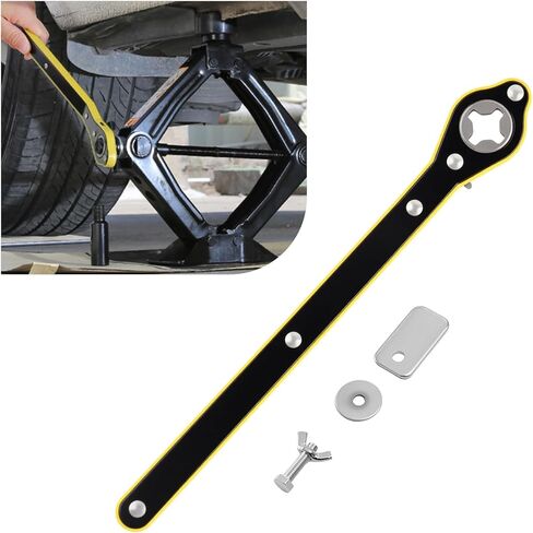 Portable Car Jack Ratchet Wrench with Long Handle,360° Swivel Car Jack Handle Replacement Tire Wrench for Labor-Saving,Universal Tire Changing Tool Cars Jacks Accessories in Kuwait