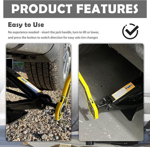 Portable Car Jack Ratchet Wrench with Long Handle,360° Swivel Car Jack Handle Replacement Tire Wrench for Labor-Saving,Universal Tire Changing Tool Cars Jacks Accessories in Kuwait