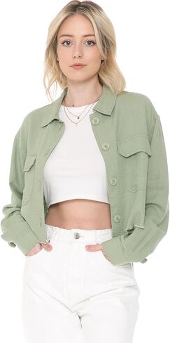 Cali1850 Women's Oceanside Linen Shirts – Casual Printed Button Down Top Collared Blouse in Saudi Arabia
