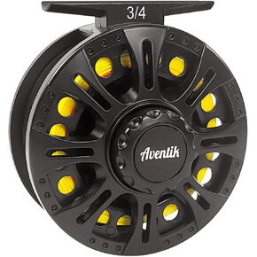 Aventik HVCE Graphite Fly Reel Center Drag System Classic III Graphite Large Arbor Sizes 3/4, 5/6, 7/8 Fly Fishing Reels
