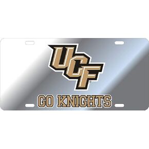 Elite Fan Shop NCAA Mirrored Acrylic License Plate Silver