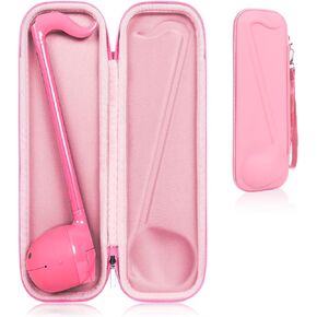 Carrying Case Compatible for Otamatone Japanese Electronic Musical Instrument, Portable Synthesizer Designed for Otamatone Music Toy Storage Bag with Hand Strap, Pink,Case Only