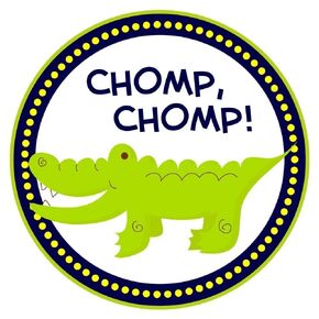 Alligator Sticker Labels by Adore By Nat - Crocodile Boy Girl Birthday Baby Shower Party Favor Labels - Set of 50