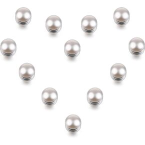 CHIC DIARY 12PCS Veil Magnetic Weights Pearls 0.4 Inch Bridal Wedding Veil Weights with Rhinestone for Brooch Wedding