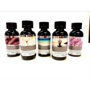Hosley Set of 5 Assorted Fragrance Warming Oils 55ml Each-Lavender, Linen, Ocean Breeze, Unwind, Lilac. Ideal for spa Meditation Bathroom Wellness