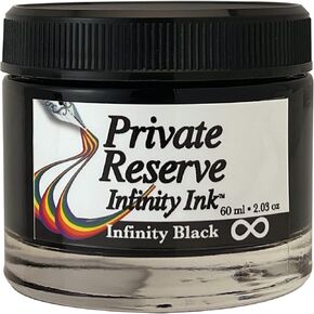 Private Reserve Ink® INFINITY - 60 ml Ink Bottle for Fountain Pen (Infinity Black) ECO Formula (PR17051), Black in Kuwait