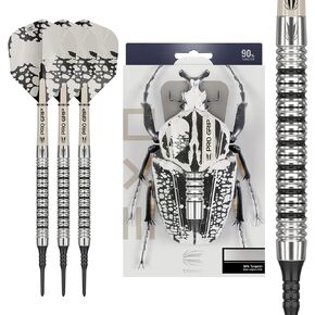 مجموعة سهام ذات أطراف ناعمة من TARGET Darts EXO Edition بنسبة 90% من التنجستن - مجموعات سهام ذات أطراف ناعمة احترافية، وسهام ذات أطراف بكسل مع أعمدة قبضة احترافية ورحلات رقم 6