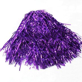 Purple Cheerleading Poms with Handle for Team Spirit Sports Dance Cheering Adults Poms Cheerleading Metallic Cheer Poms with Plastic Handles for Rooters Cheering Squard Team Spirit Sports
