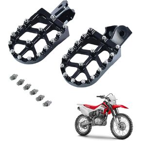 Dirt Bike Foot Pegs CNC Foot Pedals Rest for CRF150F CRF230F 03-19 KDX200 XR150L HAWK 250 Light Bee Surron Sur Ron X160 X260 (Black)