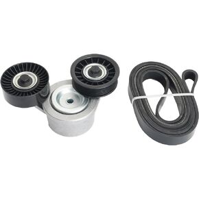 Serpentine Drive Belt Tensioner Kit Fit for Dodge Dakota Durang, Fit for Ram 1500, Fit for Jeep, Fit for Chrysler Aspen 2000-2010, Serpentine Belt and Tensioner Replaces# 53030958AC 6PK2190