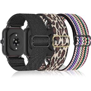 3 عبوات من أحزمة ساعات النايلون القابلة للتمدد متوافقة مع Amazfit GTS/GTS 2/GTS 2e/GTS 2 mini/GTS 3/GTS 4/GTS 4 mini/GTR mini، أشرطة مرنة بحلقة 20 مم لـ Amazfit Bip U Pro/Bip 3/Bip 3 Pro /Bip/Bip Lite/Bip S lite/Bip U للنساء والرجال