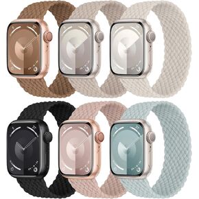 Braided Solo Loop Compatible with Apple Watch Band 40mm 41mm 38mm 42mm 44mm 45mm 49mm Women Men, Elastic Stretchy Nylon Solace Straps for iWatch Series 9 8 7 6 5 4 3 2 1 Ultra Ultra 2 SE SE 2