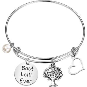 Grandma Jewelry Best Lolli Ever Charm Bracelet for Mother’s Day Birthday