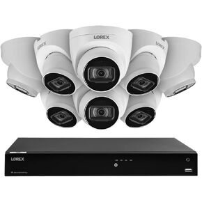 Lorex Fusion 4K Security Camera System w/ 3TB NVR - 16 Channel PoE Wired Home Security System w/ 8 Metal Dome Cameras - Color Night Vision, Audio Recording, Long-Range IR, Weatherproof Surveillance