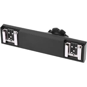 Dual Hot Shoe Splitter, Multifunctional Dual Hot Shoe Flash Light Bracket, Dual Hot Shoe Mount Plate Adapter, High Loading Accessories for Camera Camcorder (for)