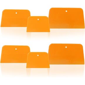 Car Body Filler Spreaders, 4, 5, & 6 Inch Automotive Body Fillers Reusable Hard Plastic Spreaders, for Applying Fillers, Putties, Glazes, Caulks and Paint (6 pcs)